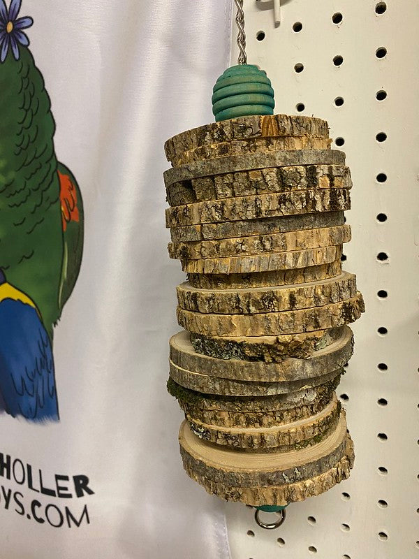 Woodie Bird Toy | Natural Wood Parrot Toy